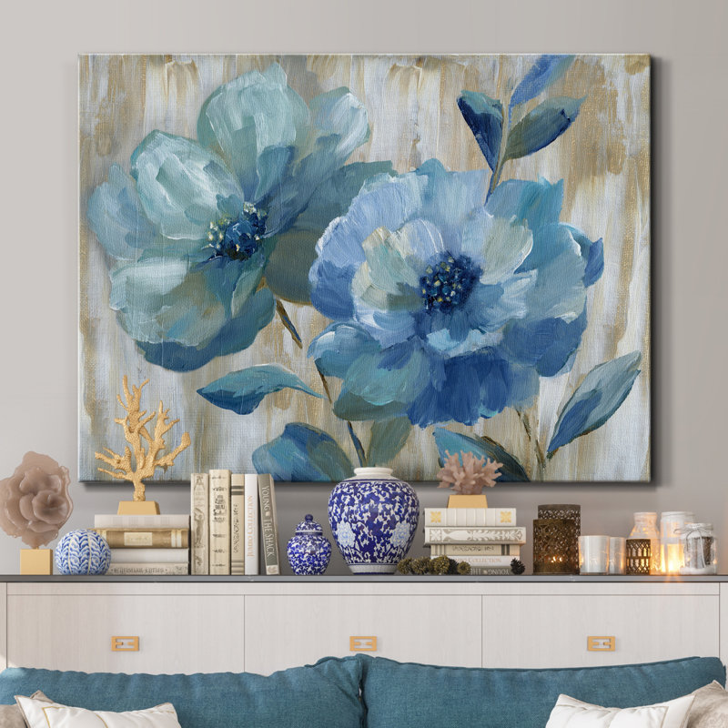 Duo bleu - reproduction d'art sur toile tendue, H 40 po x l 30 po x P 1 po