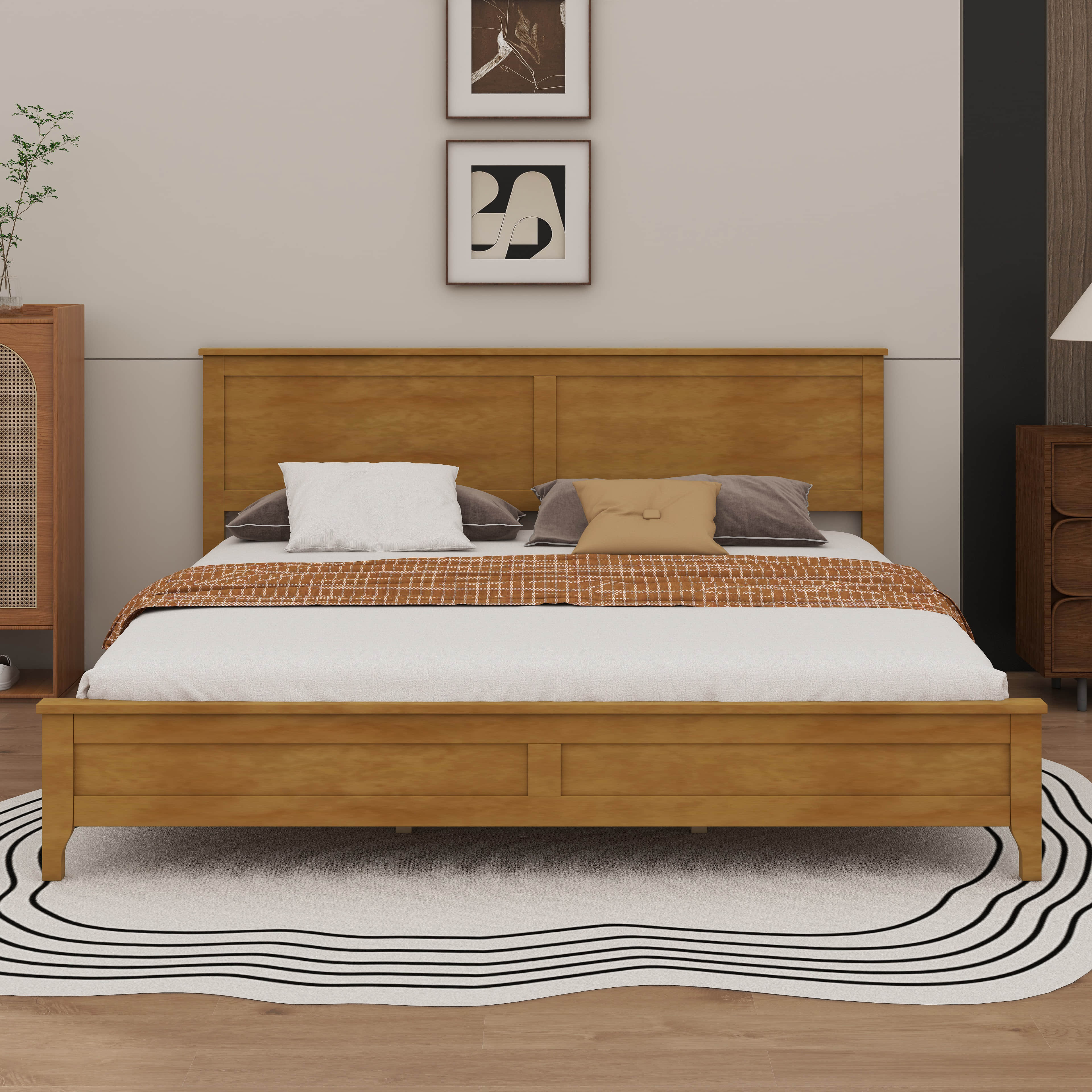 Red Barrel Studio® King Size Minimalist Panel Bed Frame With A Clean ...