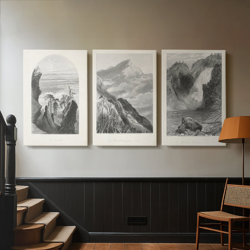 The Catskills - Toile tendue avec châssis sur mesure - 3 pièces, H 27 po x l 54 po