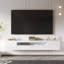 Meuble télé moderne flottant à DEL avec téléviseurs de 80 po ou moins, console multimédia ultrabrillante avec rangement pour le salon-607350285