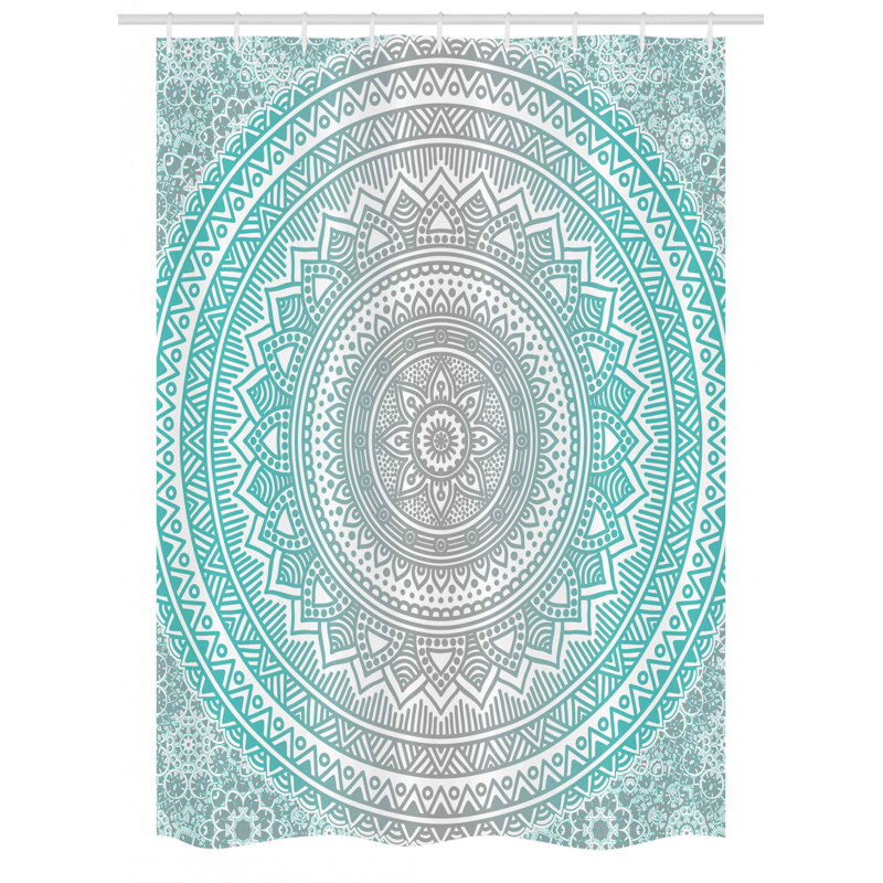 Shower Curtain with Hooks Included, 72" H x 36" W, Teal/Gray