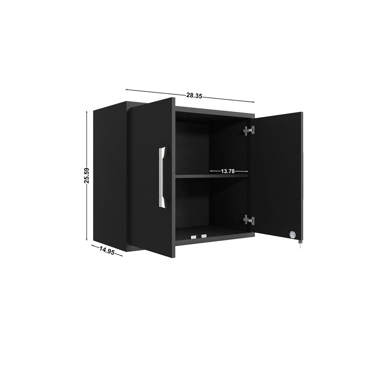 Aseem 2 Piece Single Storage Cabinet ( 25.59'' H x 56.7'' W x 14.96'' D), Matte Black