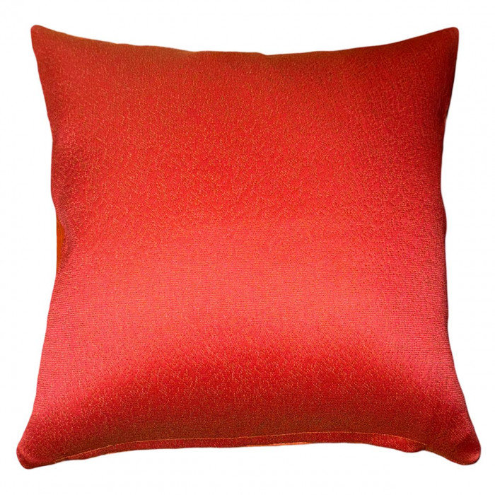 Coussin en velours Pasargad, H 16 po x l 16 po, Carré, Orange affleurant