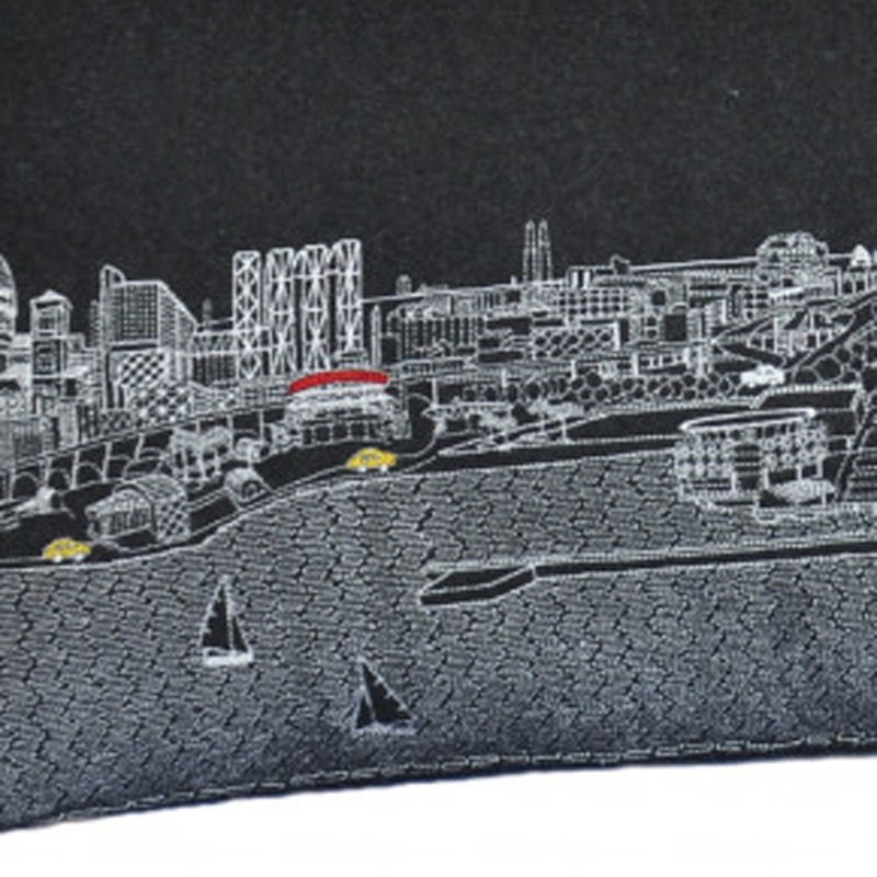 Coussin Milwaukee Skyline, Noir