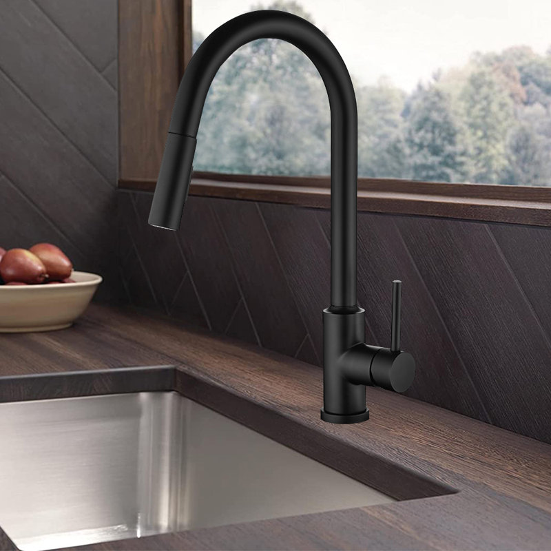 FB Pull Down Kitchen Faucet,   Matte Black