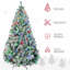 7.5Ft Tall Prelit Artificial Christmas Tree Holiday Décor With 1149 Snow Flocked Branches, 550 Warm White Or Colourful LED Lights, Steel Base-107091421
