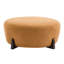 Rond en tissu bouclé avec des pieds en bois d'hévéa évasé, de teinte orange citrouille, idéal pour le haut de gamme et le design, un ajout charmant-134393411-134393412
