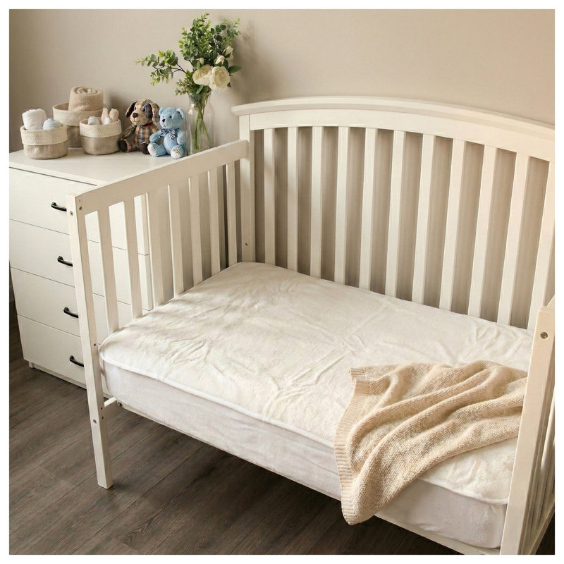 Drap-housse pour lit de bébé compact, housse de matelas pour bébé en microfibre blanche, 39 x 27 x 5 pouces