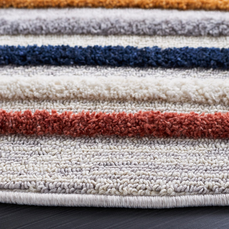 Tapis rayé Onna Performance, Rond 6 pi 7 po