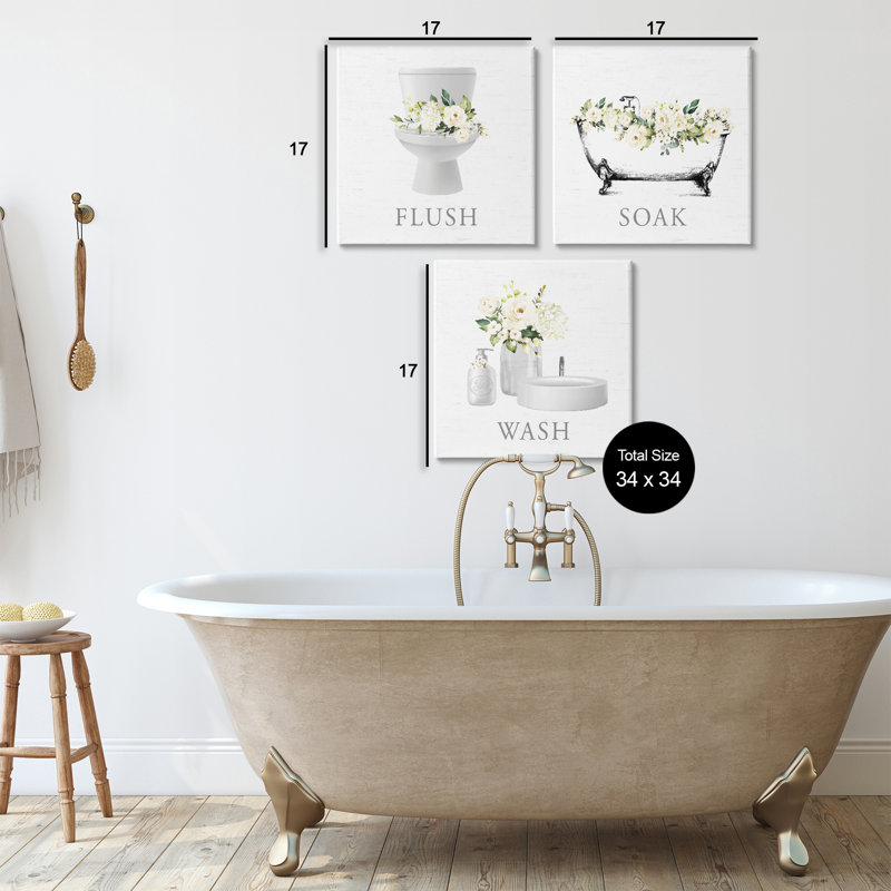 Ensemble d'art mural sur toile Flush Soak Wash