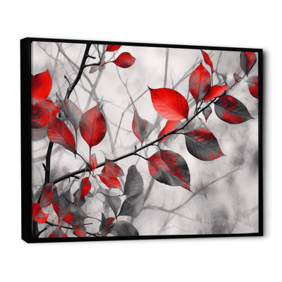 " Red Gray Leaves On Tree IV "