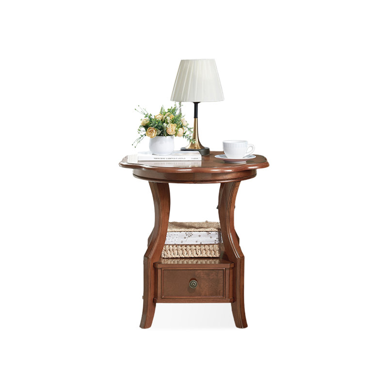 Modern Solid Wood End Table, Walnut