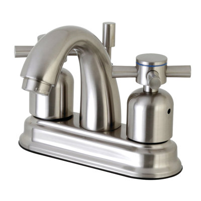 Robinet de salle de bain central à 4 poignées à 3 trous à fixation sur le comptoir avec robinet escamotable en plastique Kingston Brass