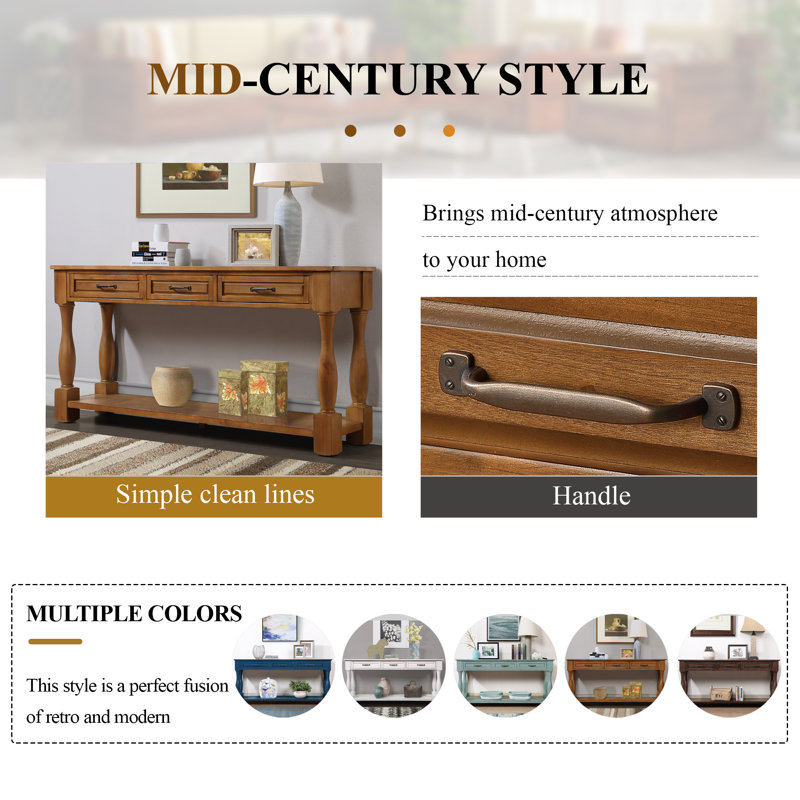 Hranislav 63'' Solid Wood Console Table, Brown