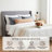 Melaya Wingback Upholstered Platform Bed Frame-640475836-640475827