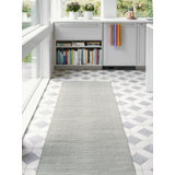 Herringbone Swedish Blue Handwoven Cotton Rug