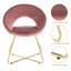 Chaises modernes en velours rose moderne 2 - Chaise d'appoint confortable pour le bureau, tissu pour espace de travail, 2 pieds de terrasse stables, balcon relaxant, look élégant de patio, matériaux