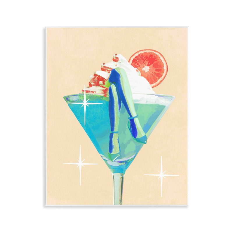 Art mural cocktail avec pieds croisés, design par Lil 'Rue