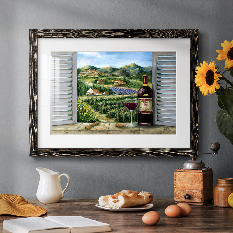 " Tuscan Red And Vineyard ", Noir, H 18 po x l 26 po x P 1,5 po
