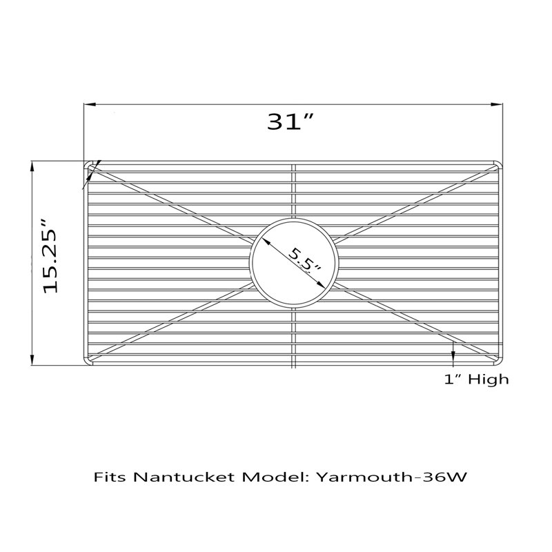 Yarmouth 31" x 15.25" Sink Grid