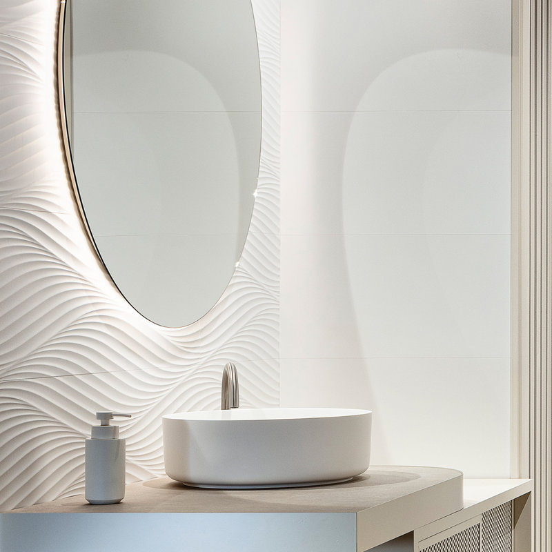 Carrelage mural en céramique 13-1 / 8 po x 39-3 / 8 po Cotton Waves