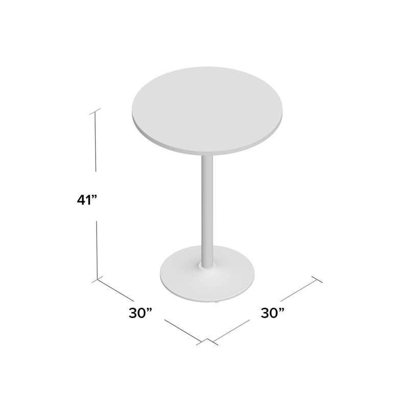 Mode Round Breakroom Dining Table, Black, 41" H x 30" L x 30" W, Medium Oak