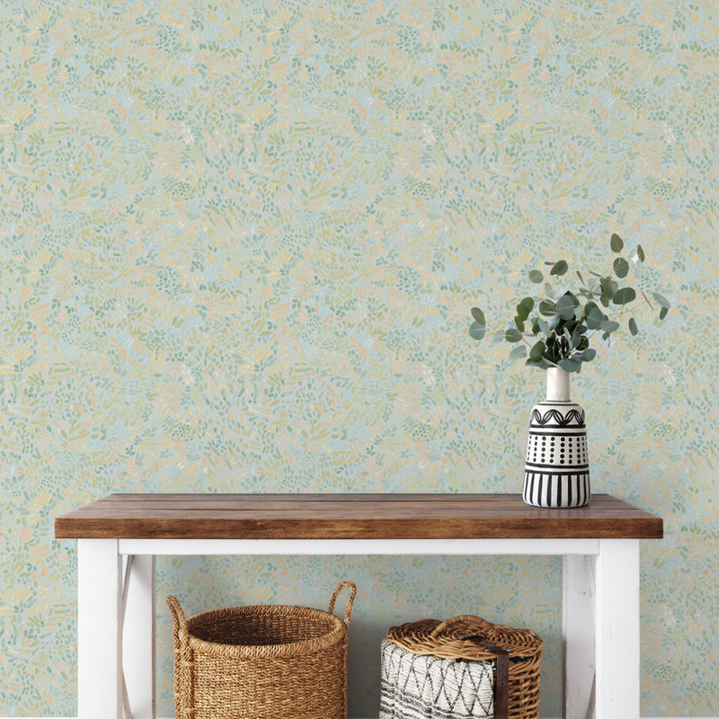 16.5' L x 20.5" W Peel and Stick Wallpaper Roll, Robins Egg
