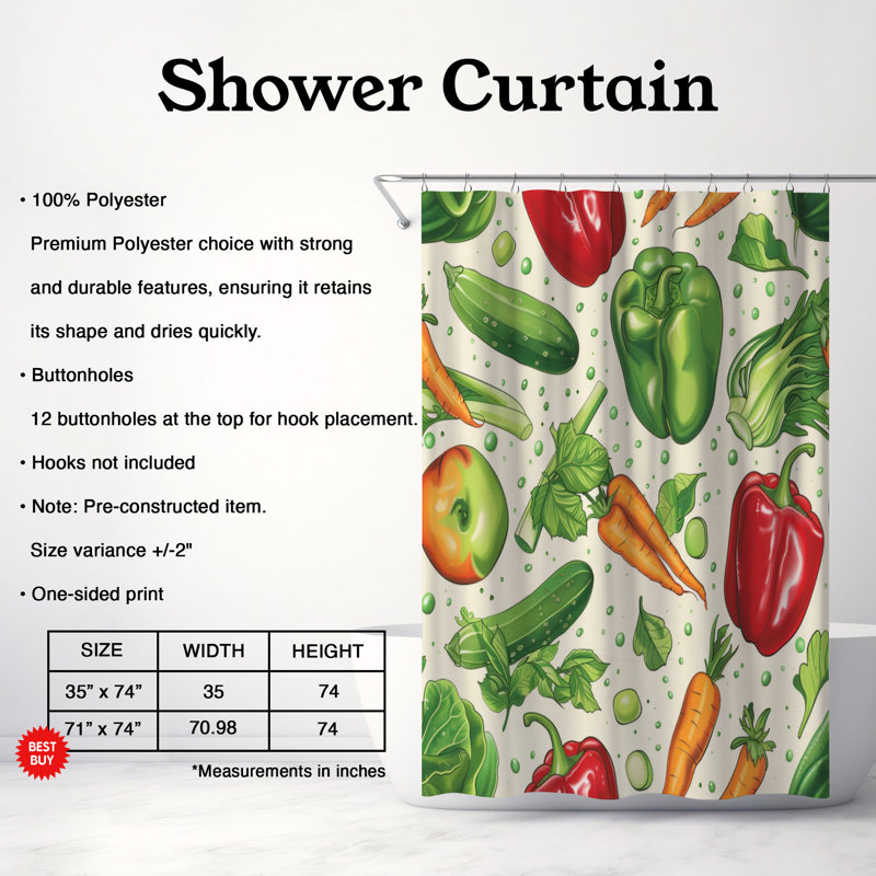 Rideau de douche Spring Kale - Premium, H 74 po x l 71 po
