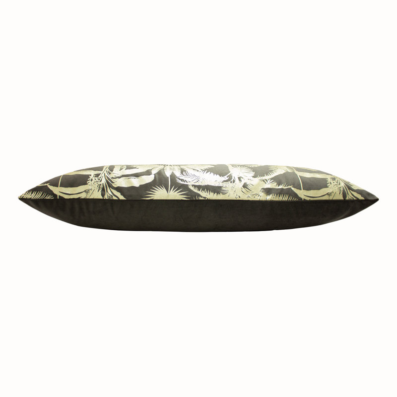 Paoletti Malaysian Floral Rectangular Cushion, Mink, Polyester