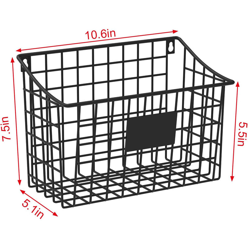 Bathroom 3-Pack No-Drill Wall Wire Baskets – Foldable, 5 Hooks & 3 Labels, Adhesive/Screw Mount, Wall/Countertop for Towels, Toiletries & More