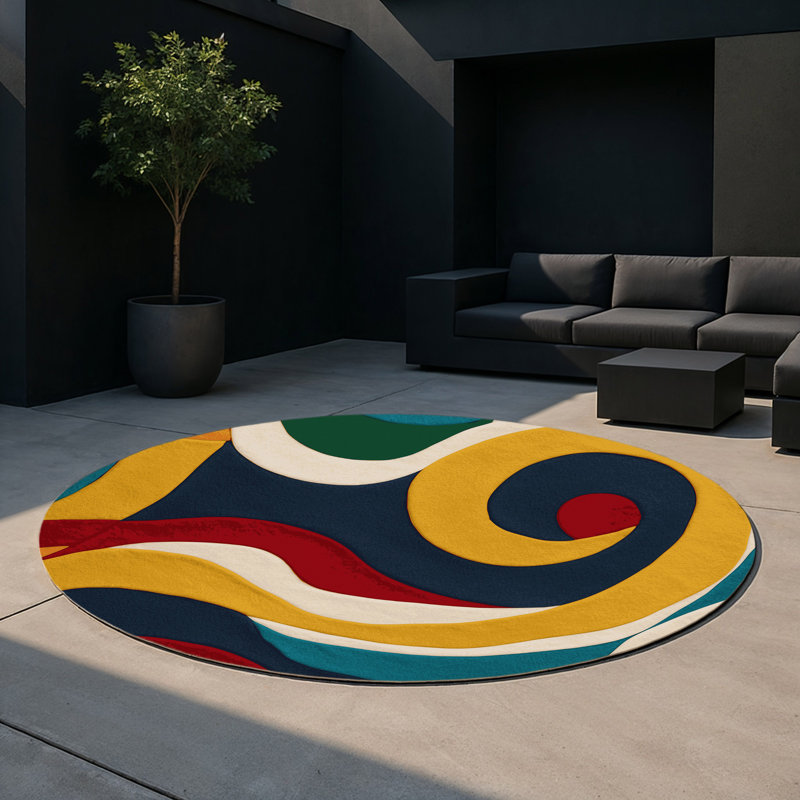 Tapis intérieur et extérieur Snappy Jiggle, Rond 5 pi