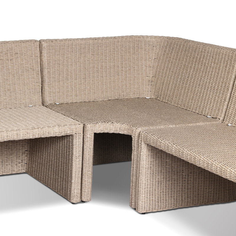 Senna Outdoor L-Shape Dining Banquette, Left Hand Facing