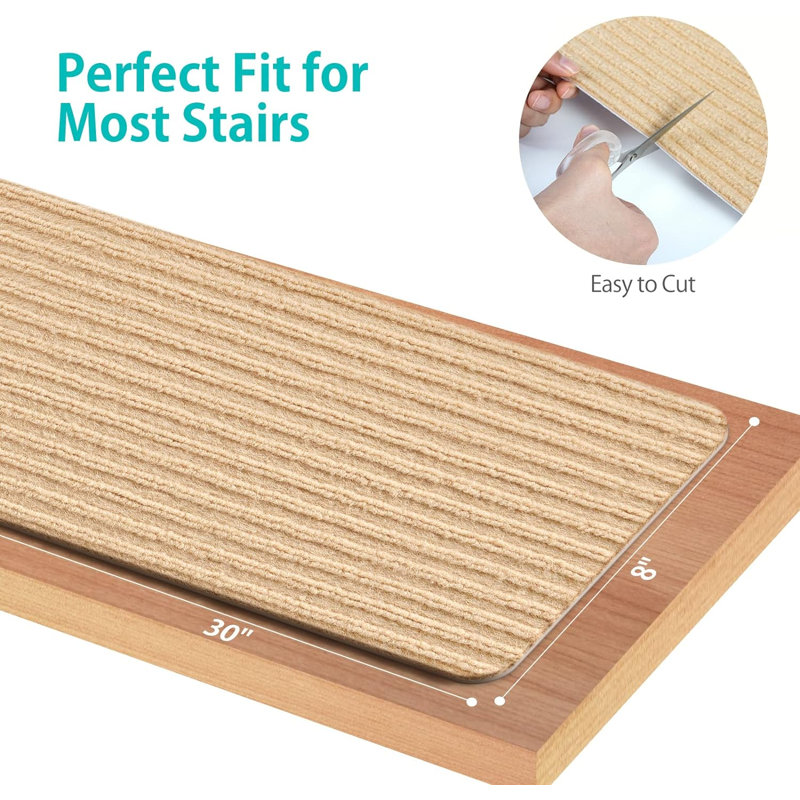 Tapis d'escalier beige Diannie