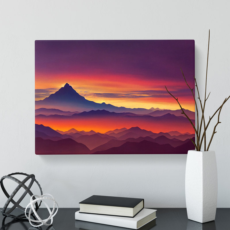 Great Mountain Sunset - Wrapped Canvas, 35cm H x 50cm W x 3cm D