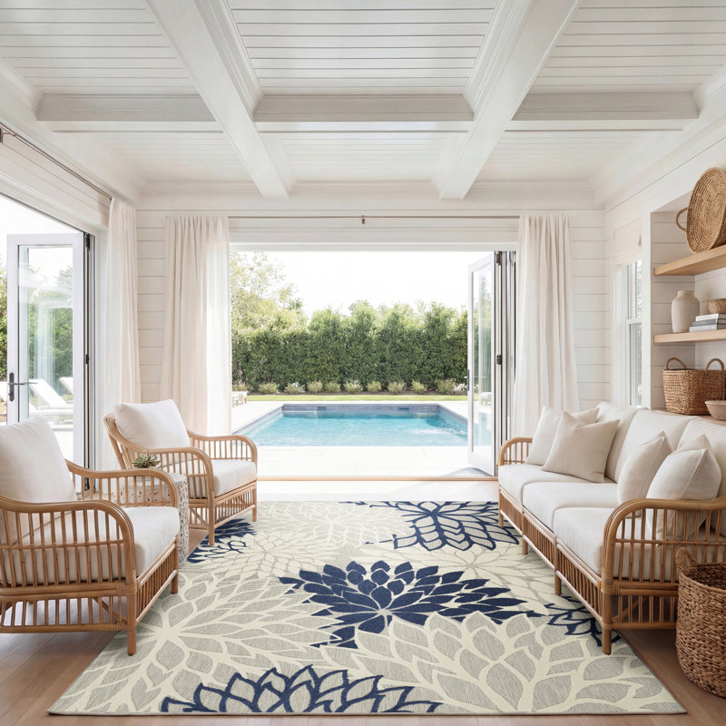 Krista Floral Rug, Rectangle 7'10" x 10'6"