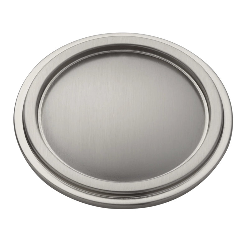 Kent Knurled 1-3/8" Satin Nickel Round Knob, Satin Nickel, 1.38"