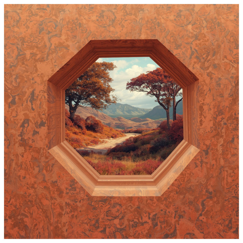 Octagonal Window View Double Sided Throw Pillows, 14 x 14 inches