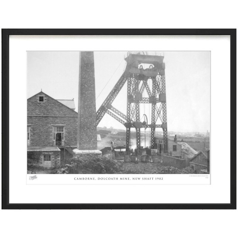 Camborne, Dolcoath Mine, New Shaft 1902 - Single Picture Frame Print, 40cm H x 50cm W x 2.3cm D