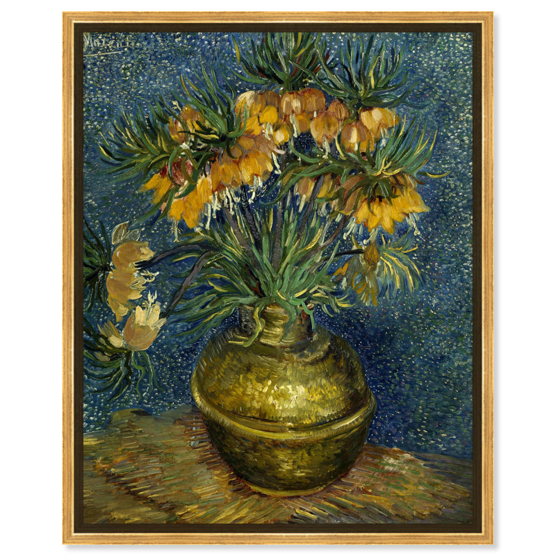 Vincent Van Gogh Imperial Fritillaries Fields  Wall Art by Art Remedy, 31" H x 25" W, Gold Framed
