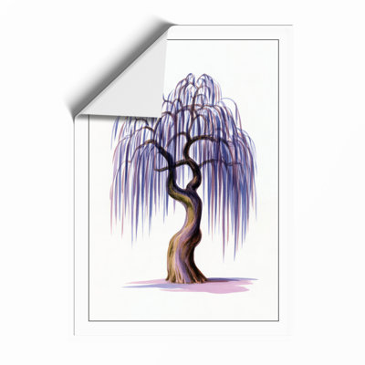 Weeping Willow At Dusk Botanical - Print