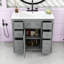 Meuble-lavabo autoportant simple avec lavabo en céramique, tablette réglable et grand espace de rangement-544274086