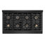 ZLINE Autograph 48 po. Cuisinière à gaz noire en acier inoxydable avec 8 brûleurs DuoPro et accents dorés-1603192361-1603192367