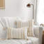 Ensemble de housses pour coussin décoratif kaki et crème blanc 20 x 20