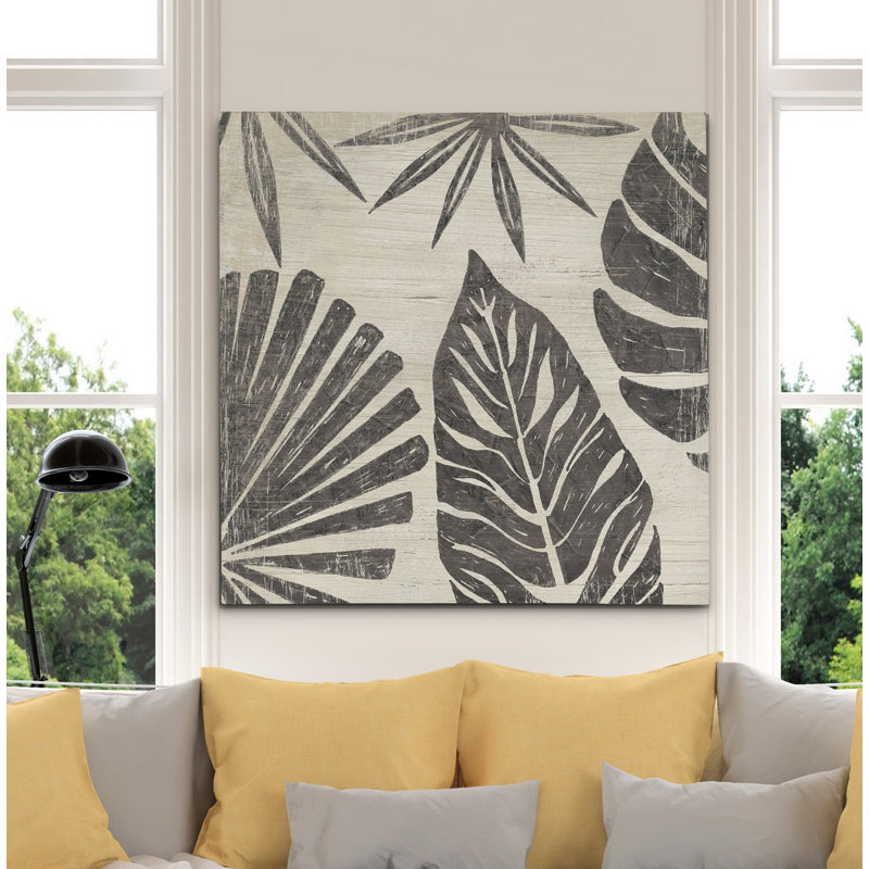« tribal palms iii », peinture, H 32 po x l 32 po x P 1,5 po, Toile tendue
