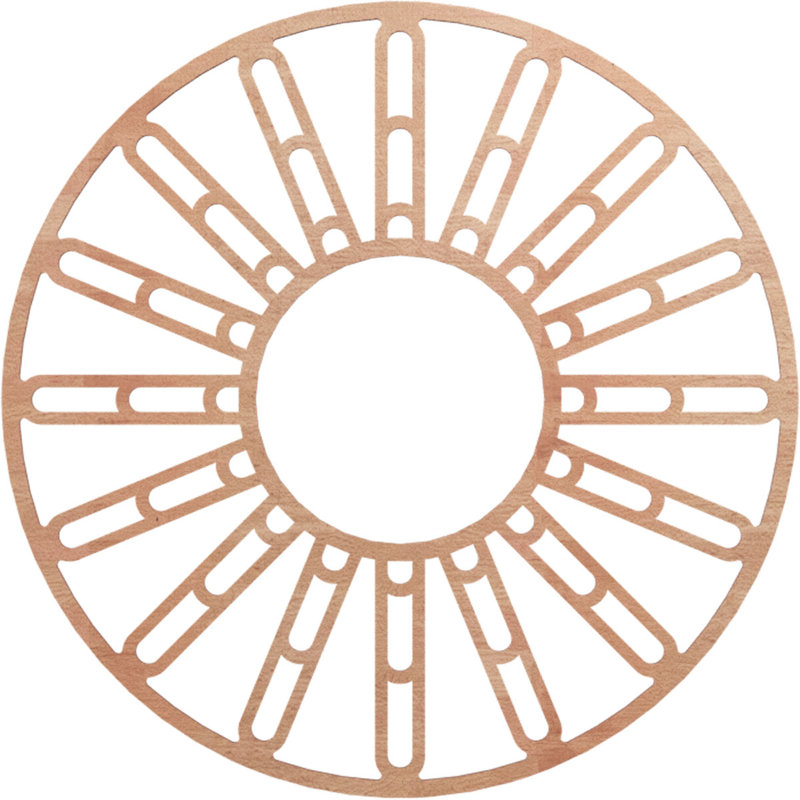 Médaillon de plafond en bois Hale, H 36 po x l 36 po x P 0,25 po, Cerise