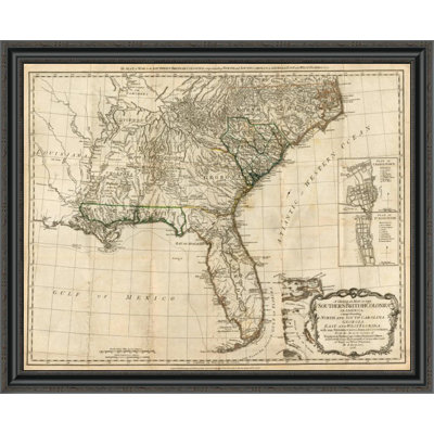 " 'A General Map Of The Southern British Colonies; In America; 1776' Framed Print " by Robert Sayer