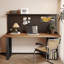 Bureau rectangulaire brun et noir en bois massif-301855118