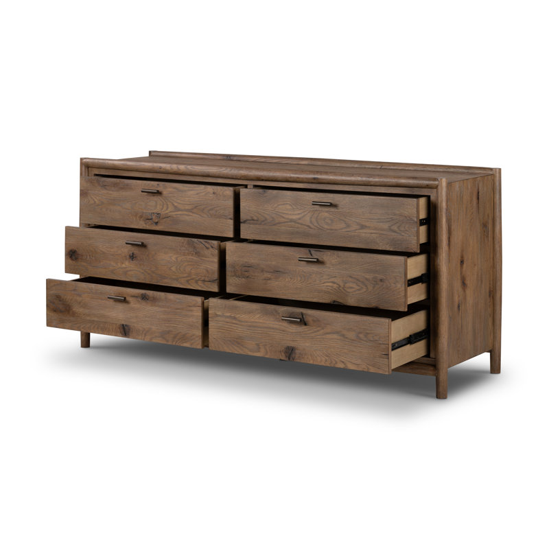 Commode double 6 tiroirs Cayenne, Brun