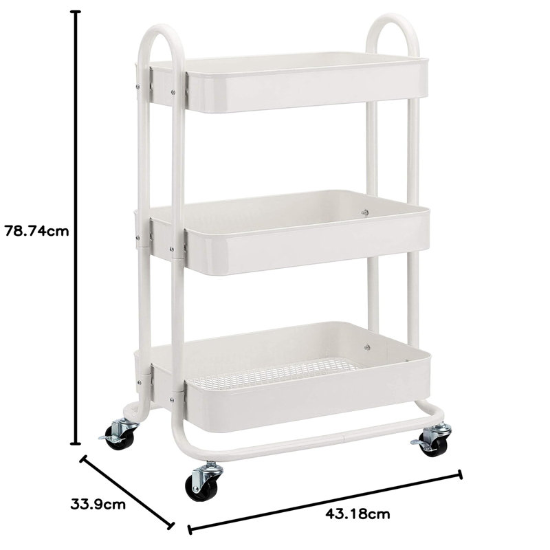 Sadeel Metal Bar Cart,  White