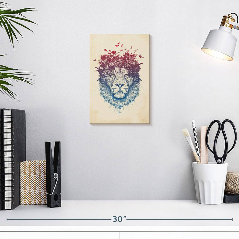 Brampt Floral Lion, 12" H x 8" W